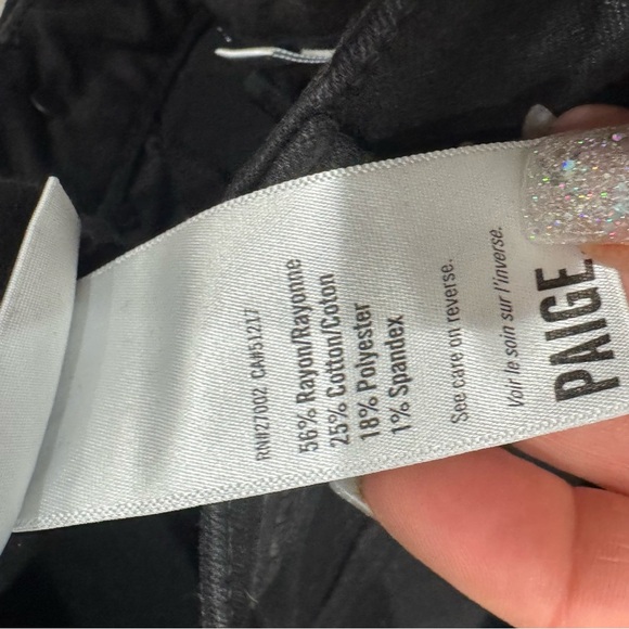 Paige denim Hoxton ultra skinny with exposed buttonfly in black fog luxe coated - Picture 10 of 14